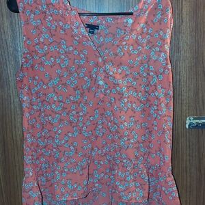 GAP Floral Sleeveless Blouse - Coral